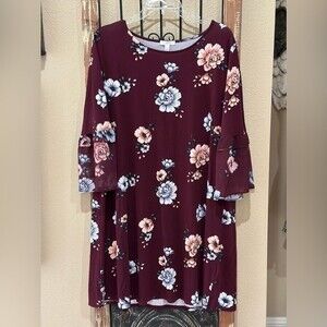 Lauren Conrad burgundy midi dress